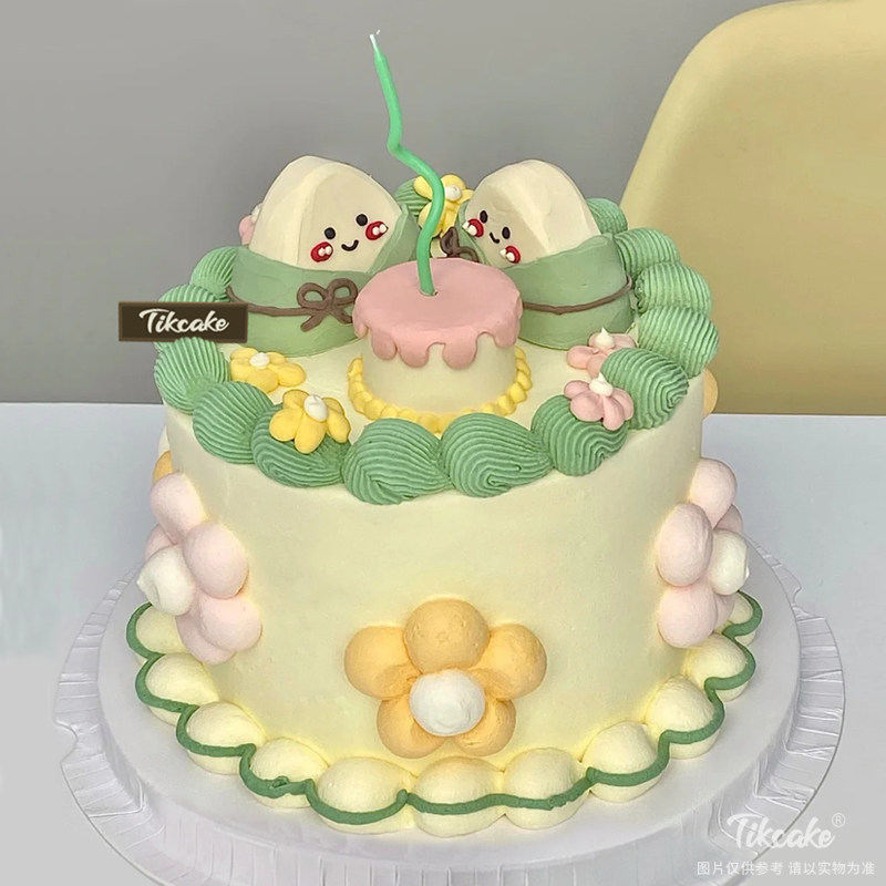 可爱端午节主题鲜奶蛋糕
