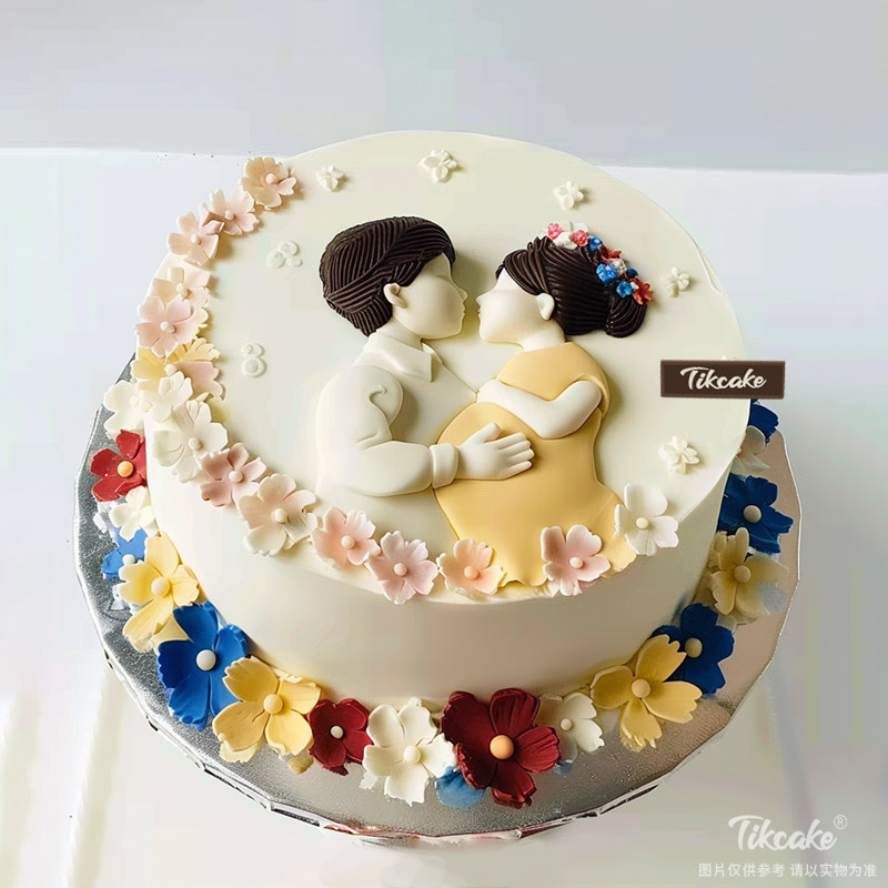 原创“爱的结晶”主题翻糖鲜奶蛋糕（城市款）