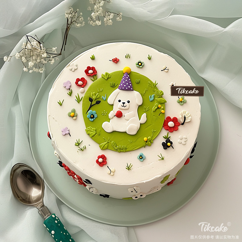 原创小狗主题鲜奶蛋糕
