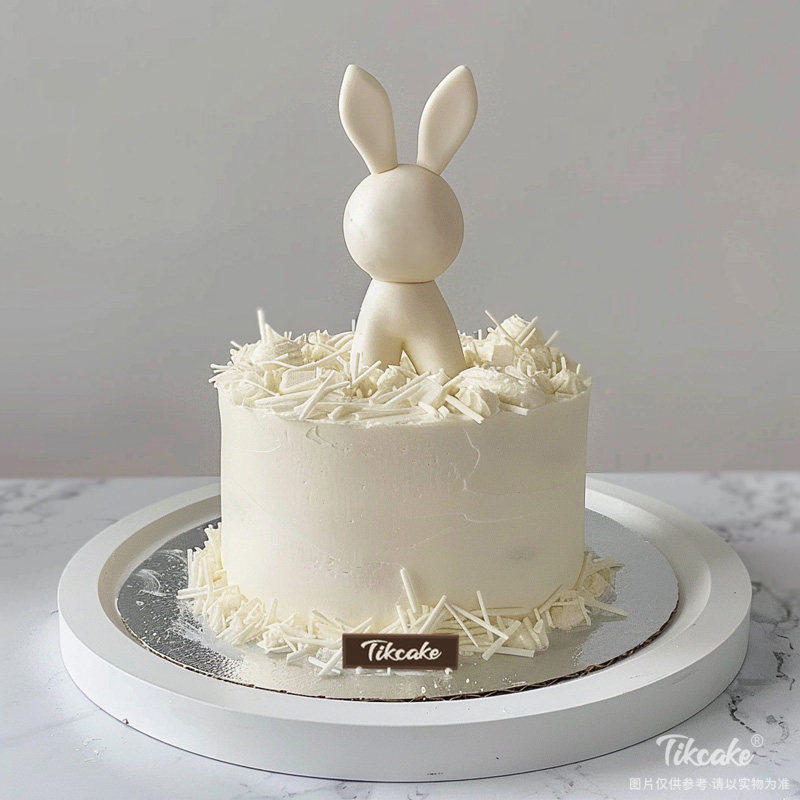 原创小兔子主题翻糖鲜奶蛋糕（城市款）