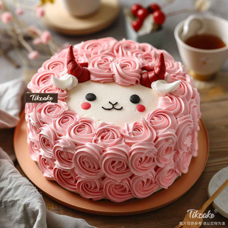 原创可爱小羊主题鲜奶蛋糕