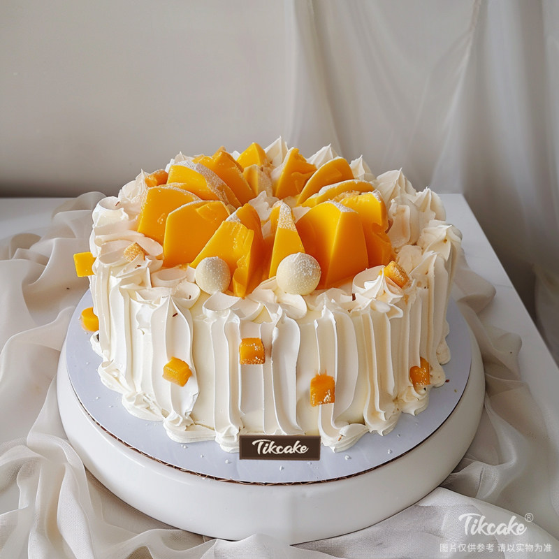 原创芒果主题水果鲜奶蛋糕（二）
