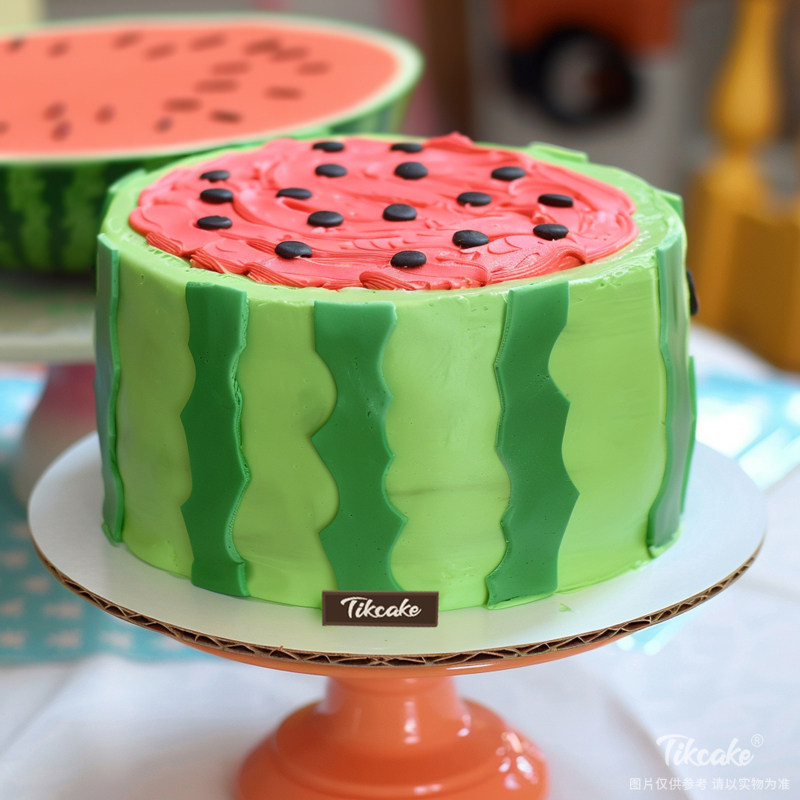 原创西瓜主题翻糖鲜奶蛋糕