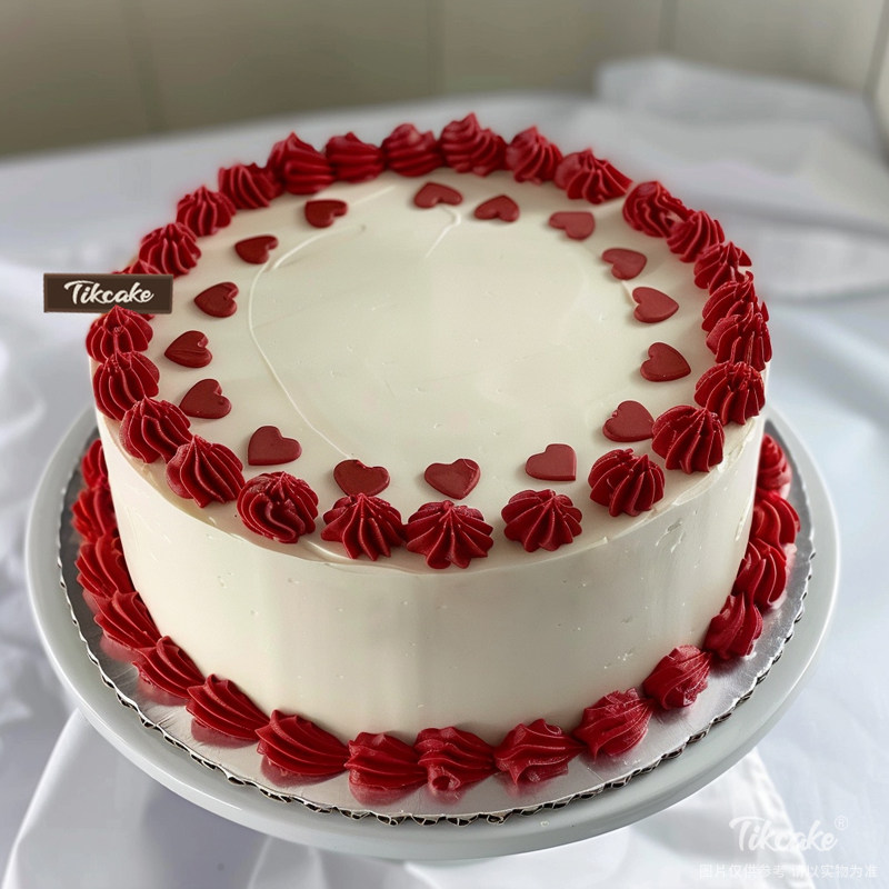 原创简约爱心主题鲜奶蛋糕
