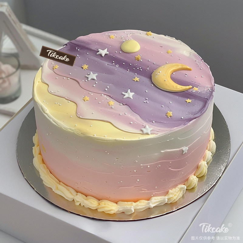 原创月亮星星主题鲜奶蛋糕