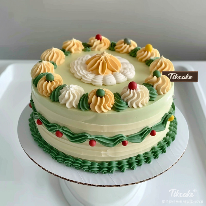 原创复古风奶油鲜奶蛋糕