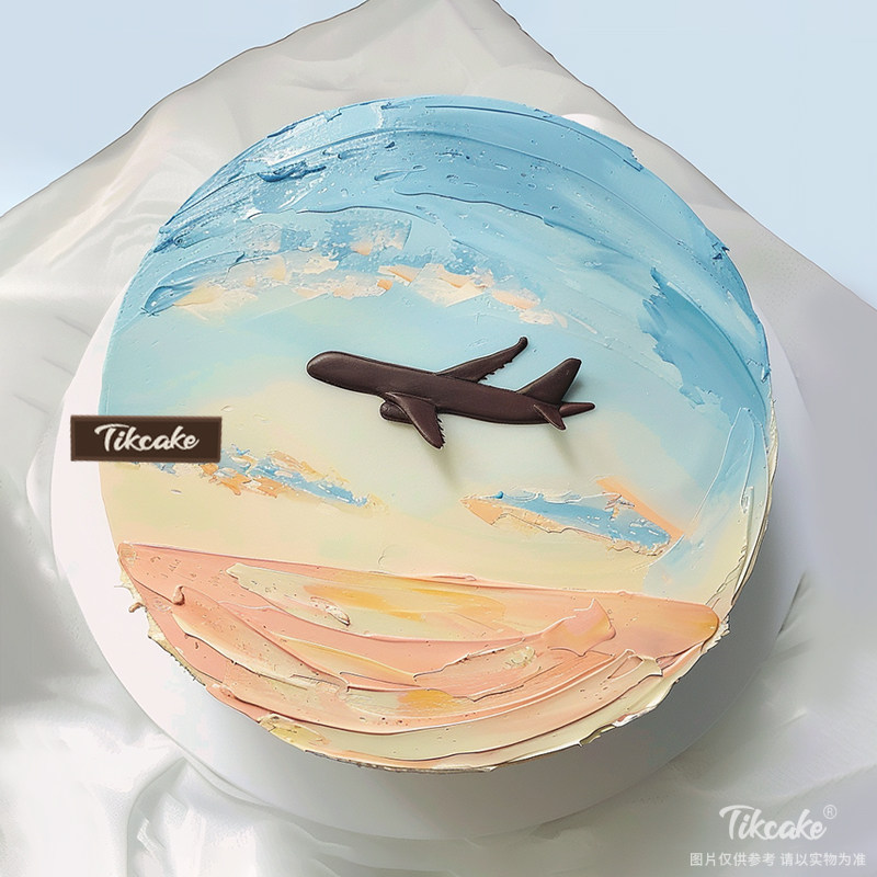 原创飞机主题翻糖鲜奶蛋糕