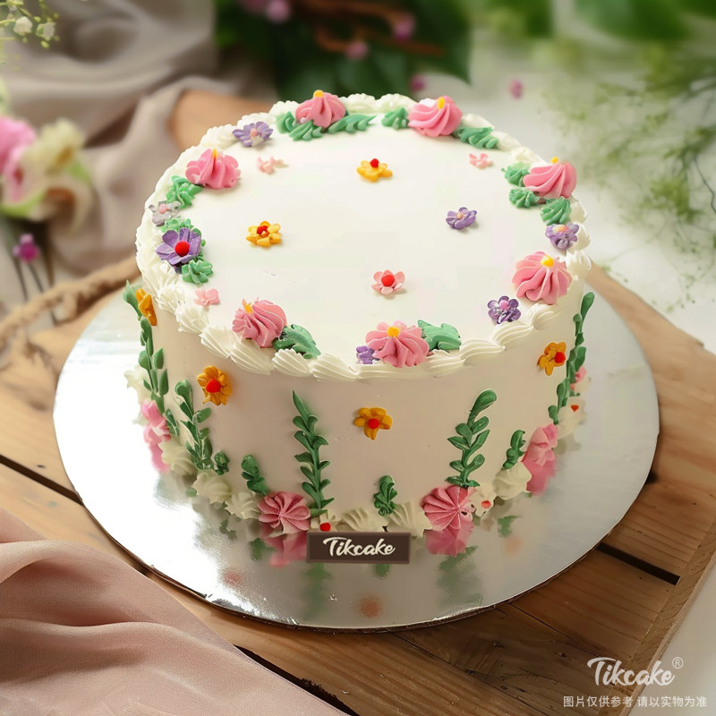 原创小碎花主题鲜奶蛋糕