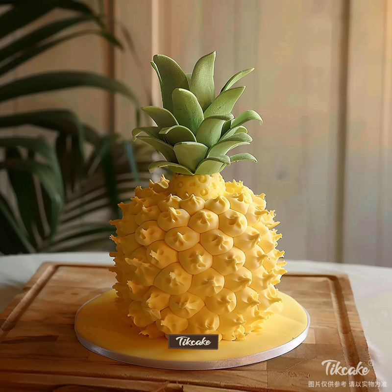 原创菠萝主题翻糖鲜奶蛋糕