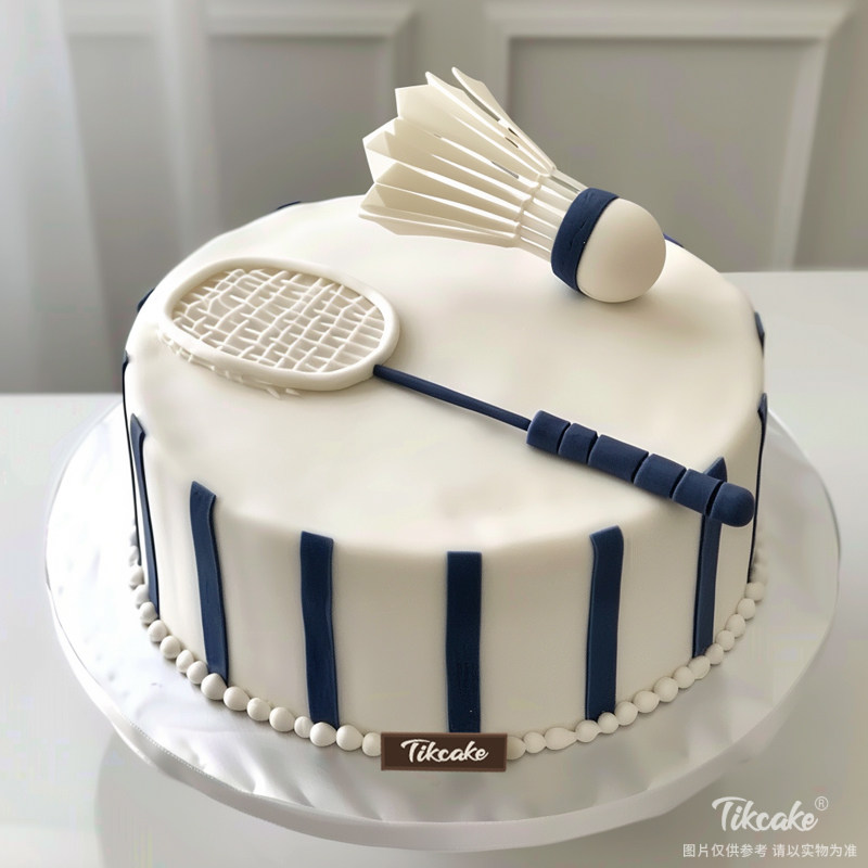 原创羽毛球球主题翻糖鲜奶蛋糕（二）