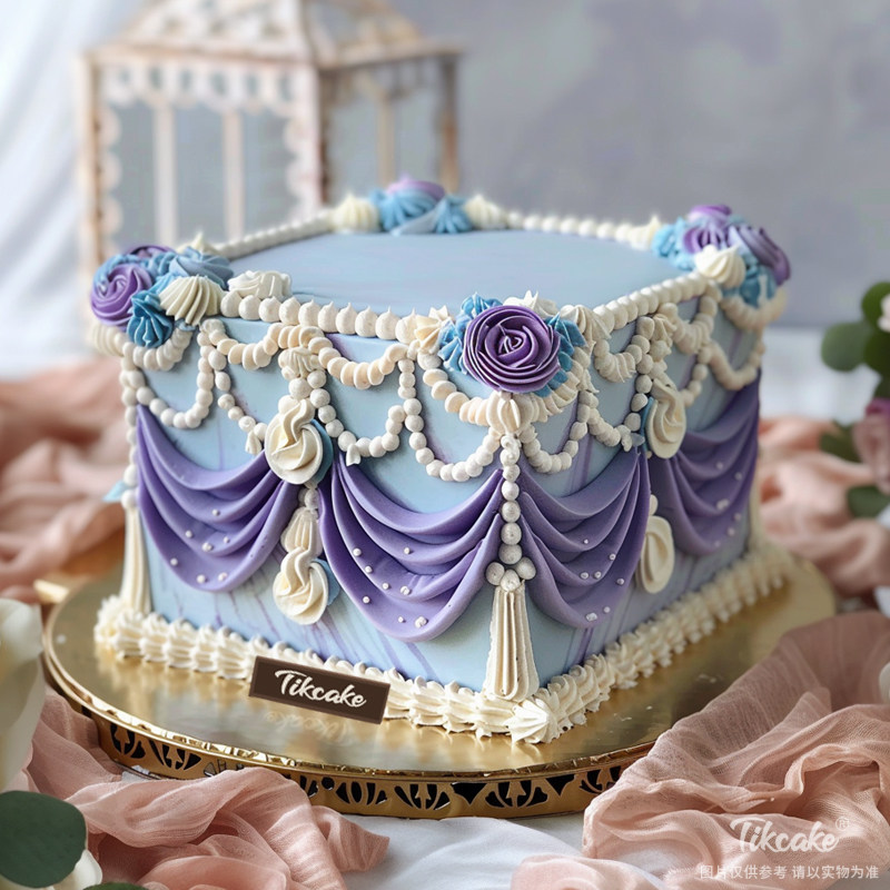 原创方形复古风鲜奶蛋糕