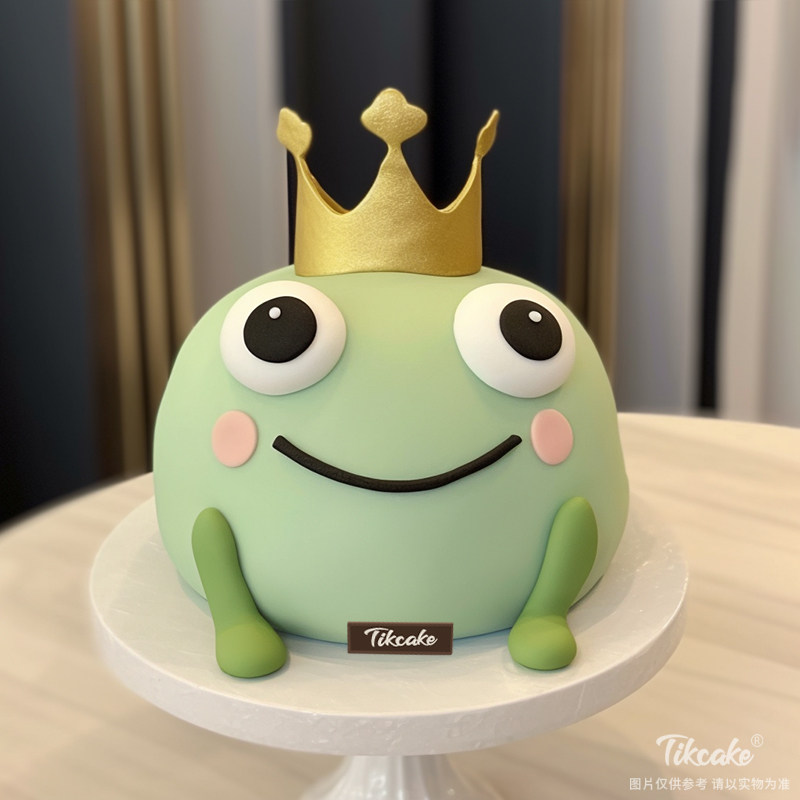 原创小青蛙主题翻糖鲜奶蛋糕