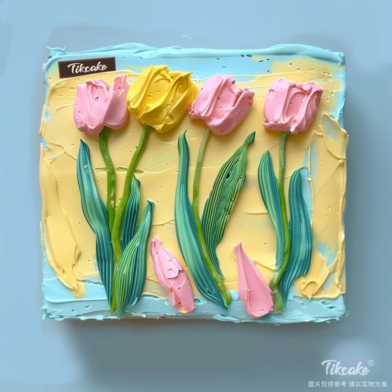 原创鲜花主题方形鲜奶蛋糕