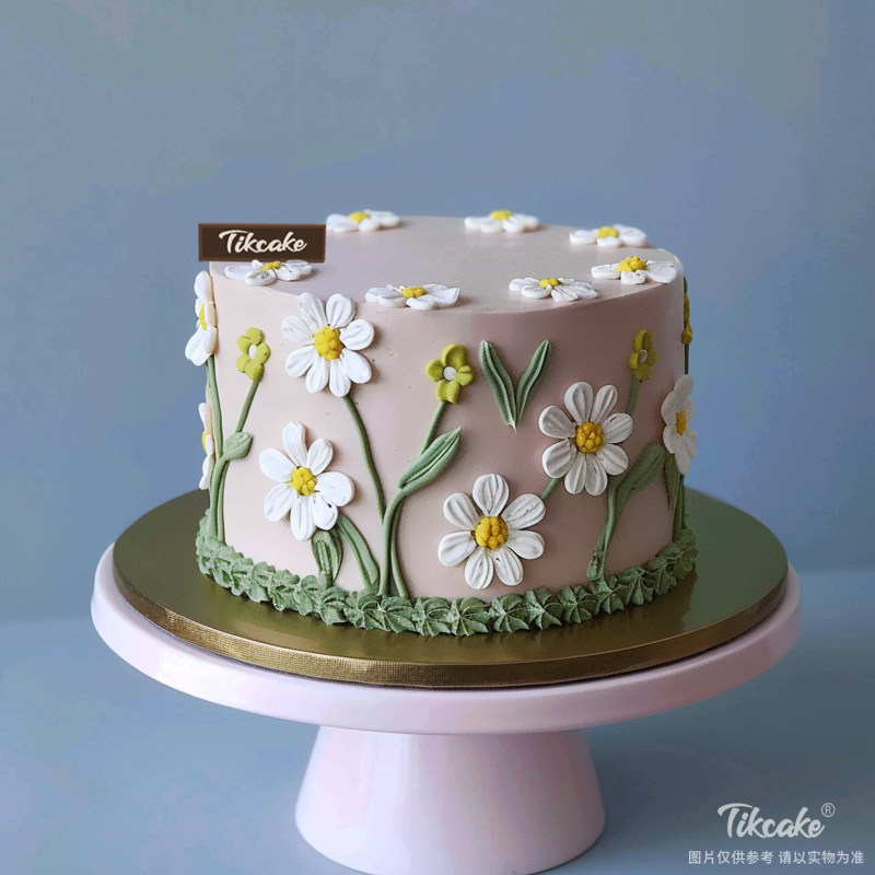 原创小清新花朵主题翻糖鲜奶蛋糕（二）