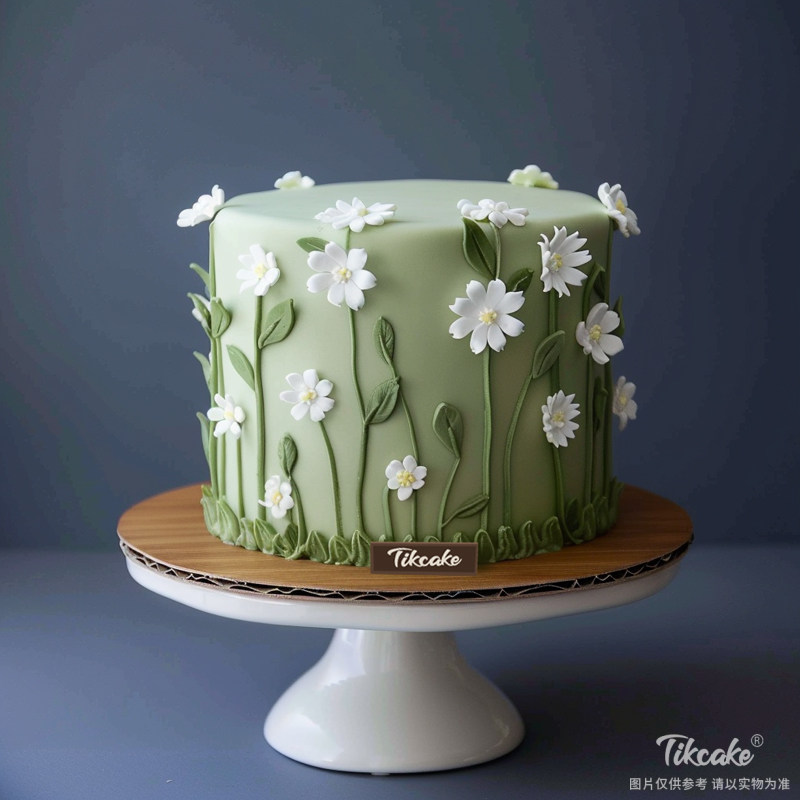 原创小清新花朵主题翻糖鲜奶蛋糕（三）