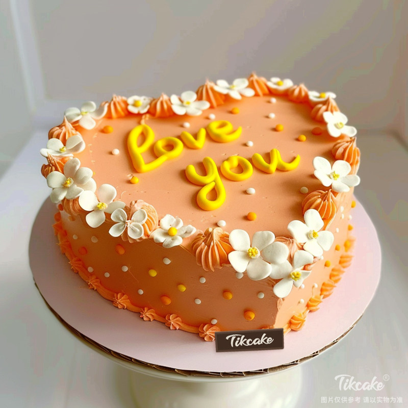 原创爱心主题翻糖鲜奶蛋糕（六）