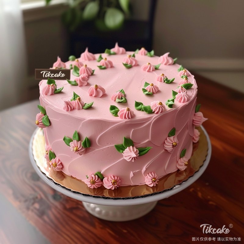 原创花朵主题简约鲜奶蛋糕