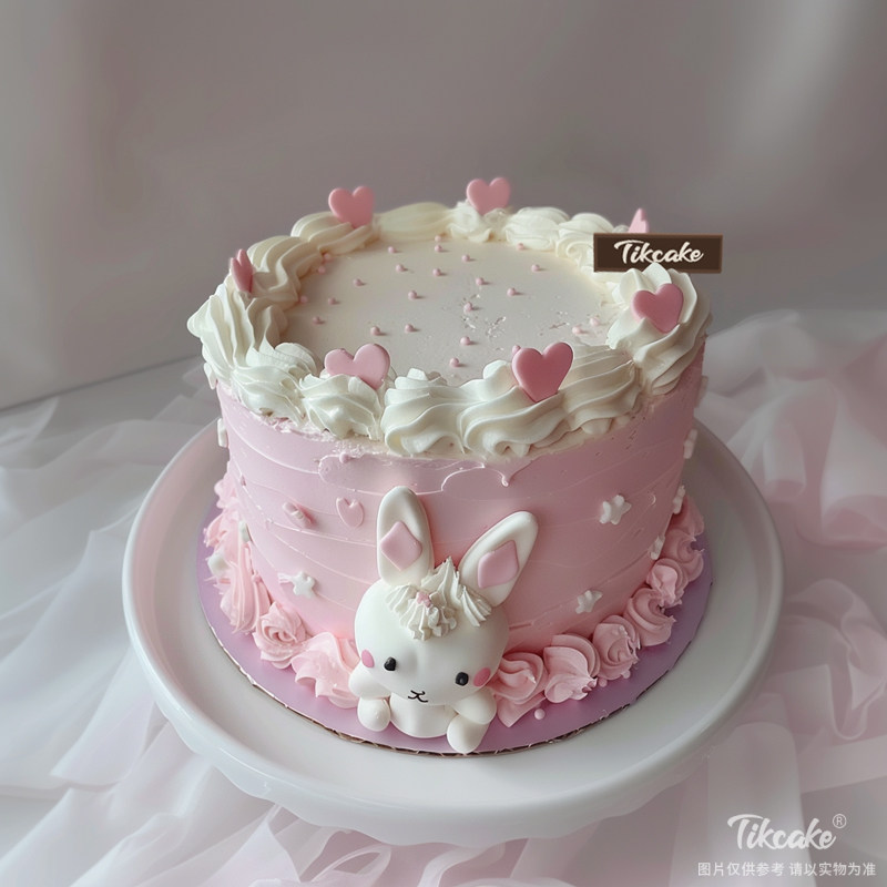 原创小兔子主题翻糖鲜奶蛋糕（三）
