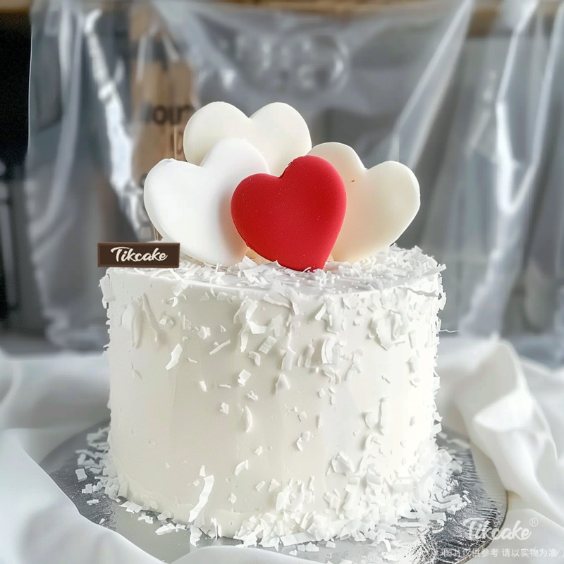 原创爱心主题巧克力鲜奶蛋糕