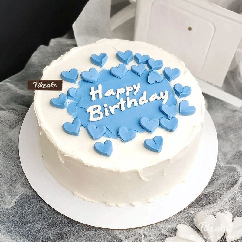 原创小清新爱心主题鲜奶蛋糕