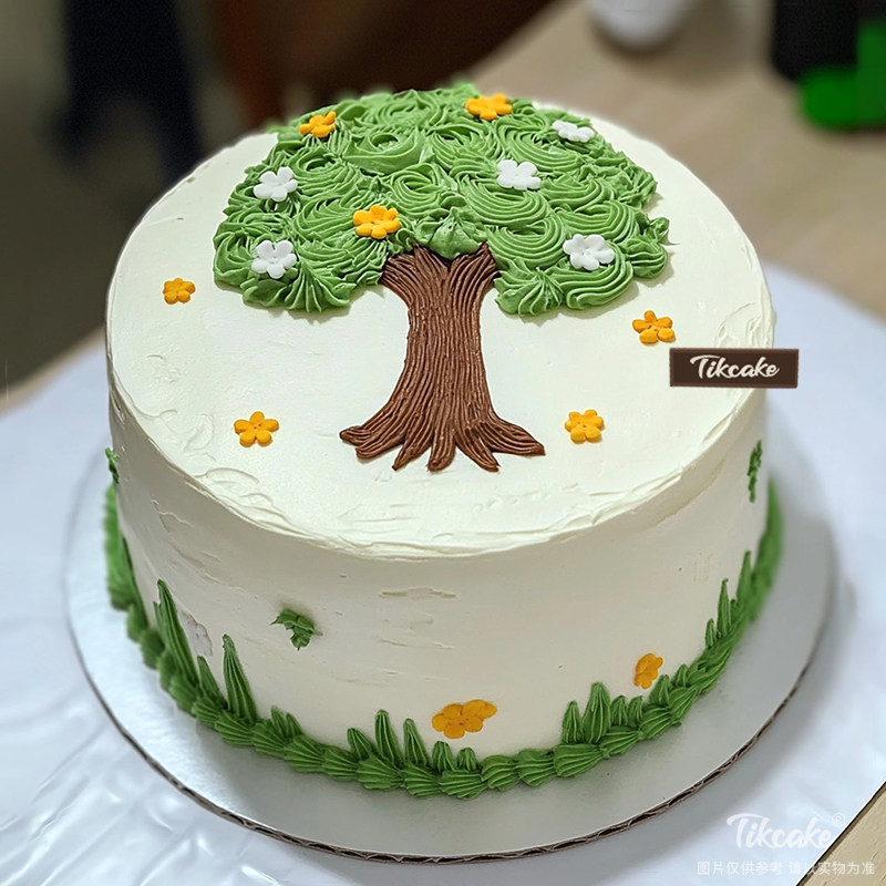 原创大树主题鲜奶蛋糕