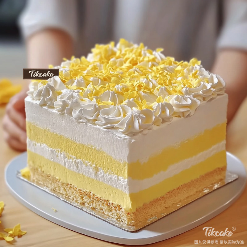 原创方形简约鲜奶蛋糕