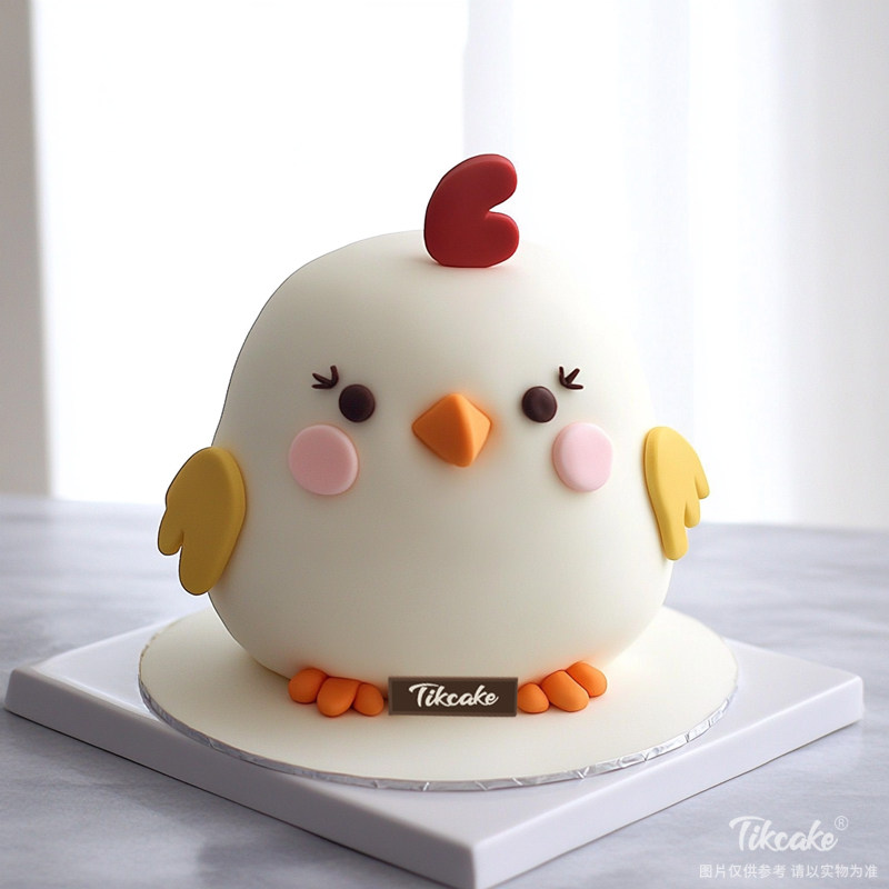 原创可爱小鸡主题翻糖鲜奶蛋糕二（城市款）