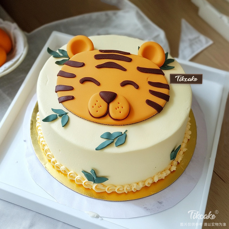 原创小老虎主题翻糖鲜奶蛋糕