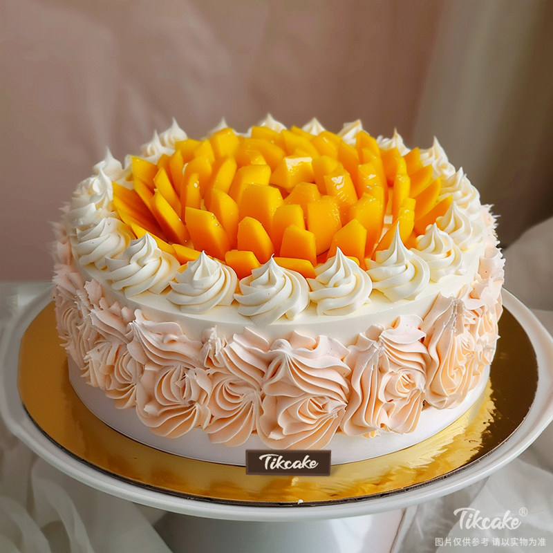 原创芒果主题水果鲜奶蛋糕（四）