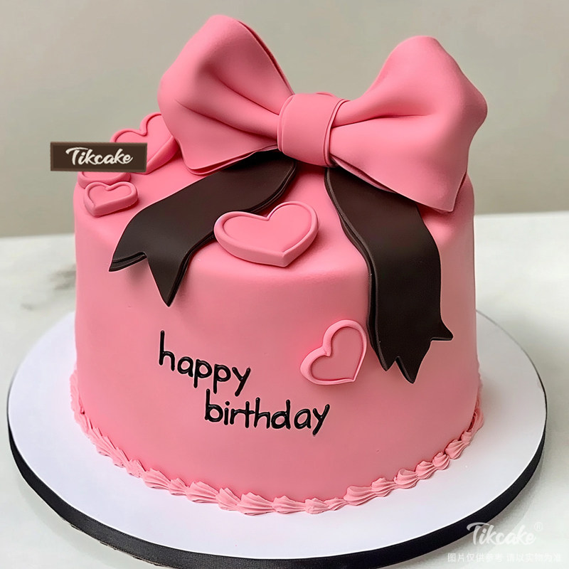 原创仙女蝴蝶结翻糖鲜奶蛋糕