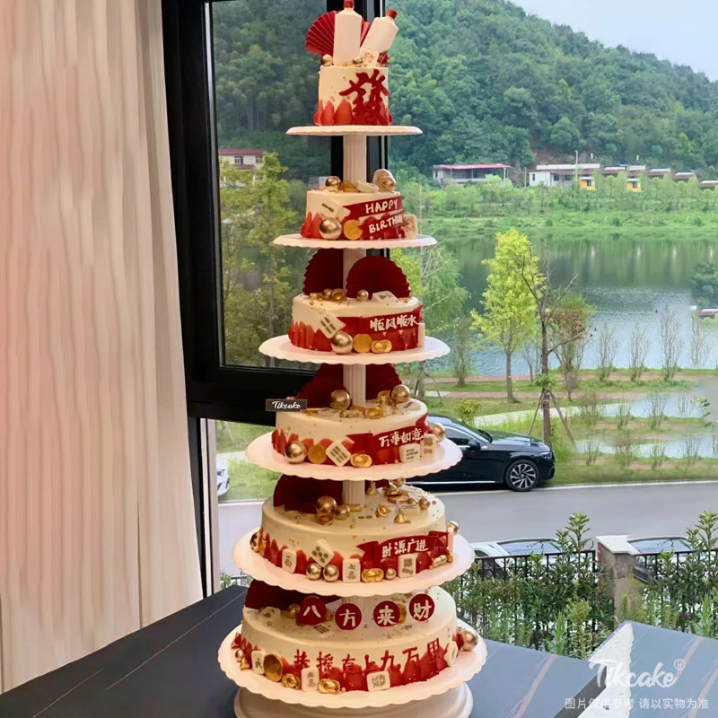 六层圆形鲜奶企业蛋糕（四）