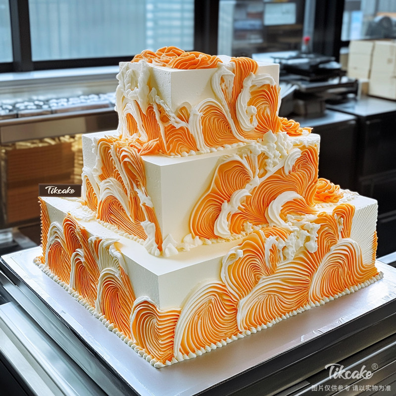 原创“乘风破浪”主题三层企业蛋糕