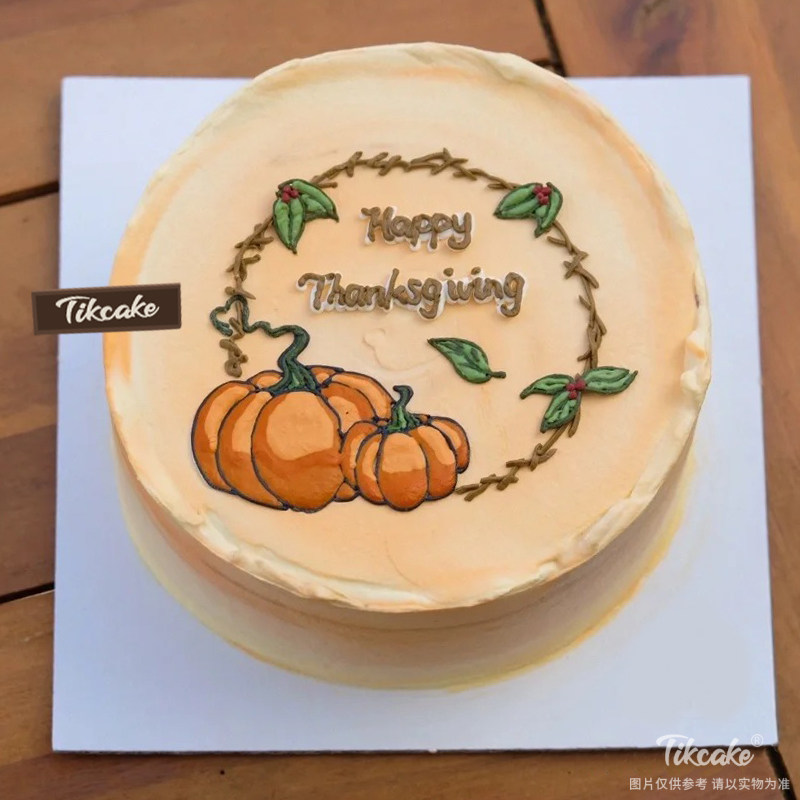 感恩节主题简约鲜奶蛋糕（三）