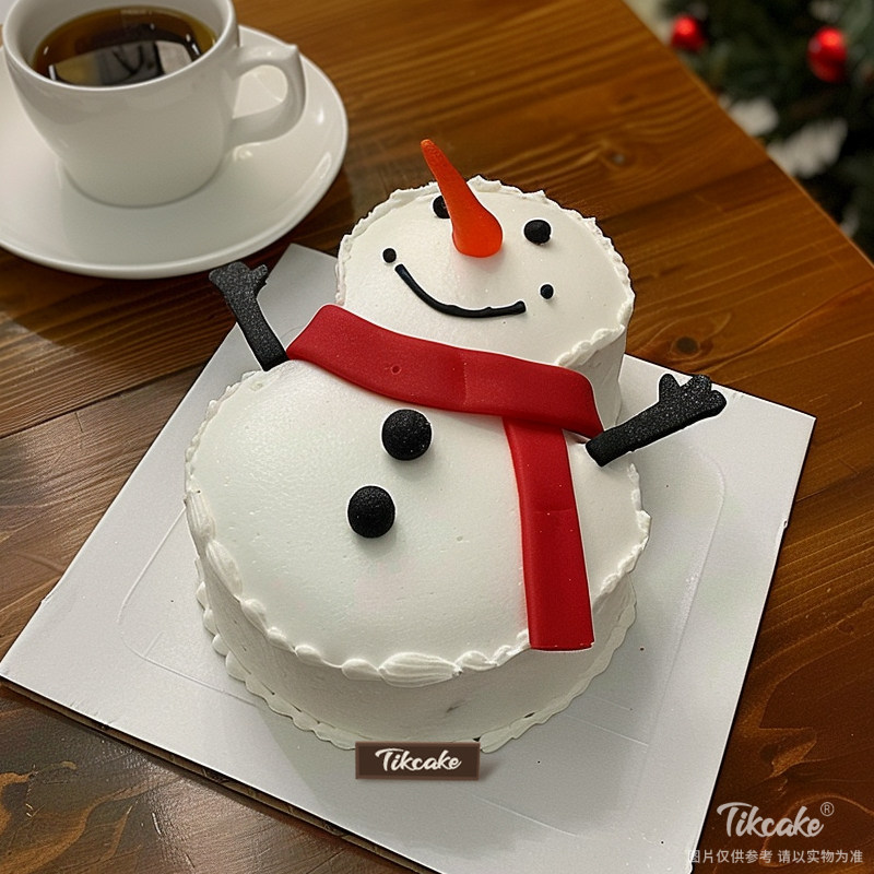 原创圣诞小雪人主题鲜奶蛋糕