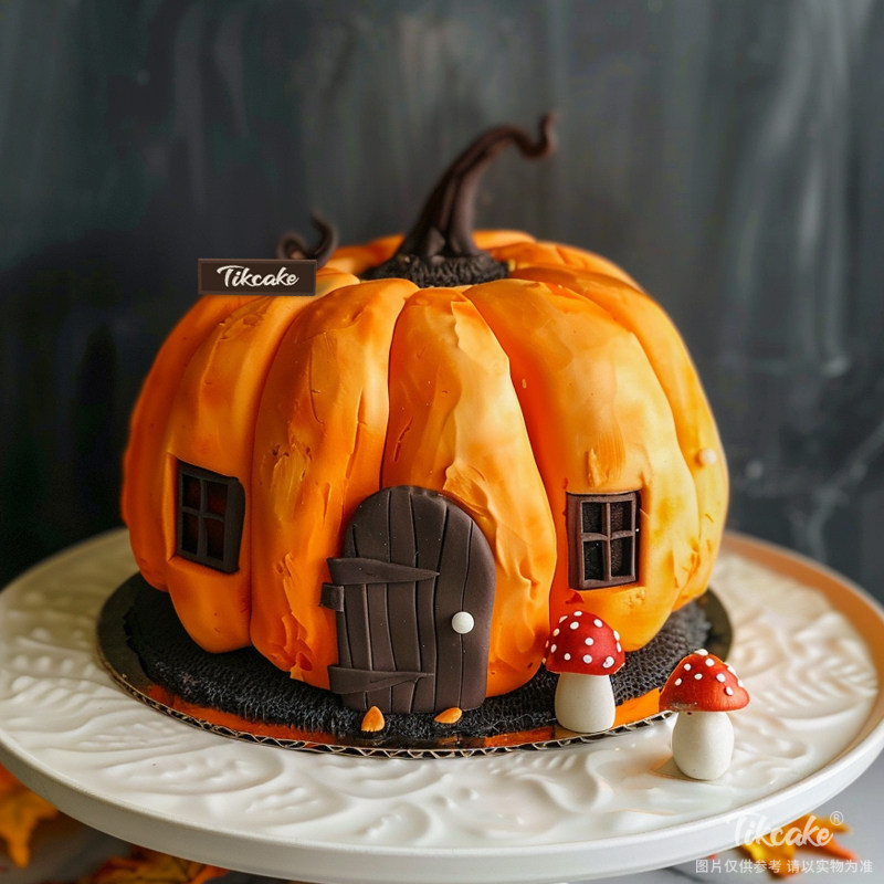 原创南瓜万圣节主题翻糖鲜奶蛋糕