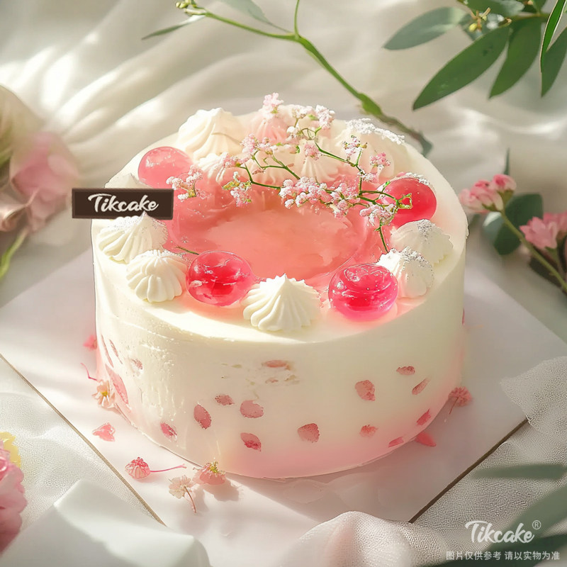 原创粉色系果冻主题鲜奶蛋糕