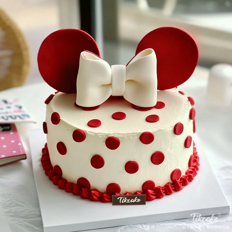 原创可爱蝴蝶结主题翻糖蛋糕