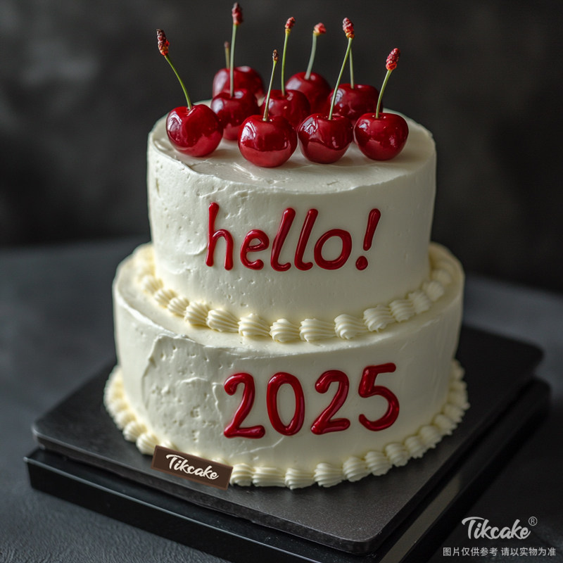 原创2025新年主题双层鲜奶蛋糕（二）