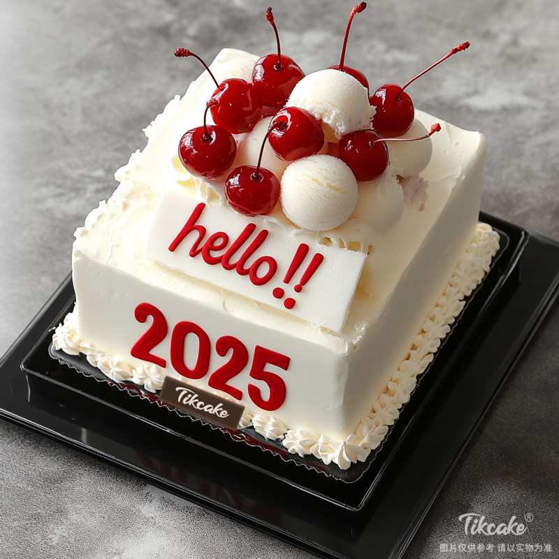 原创2025新年主题方形鲜奶蛋糕（二）