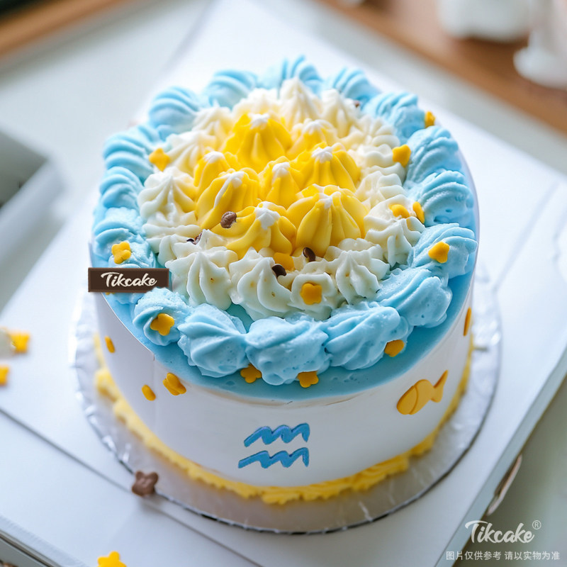 原创水瓶座主题鲜奶蛋糕七（1.20-2.18）