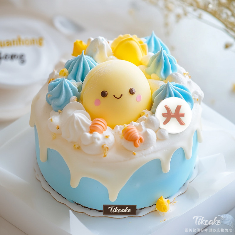 原创双鱼座主题鲜奶蛋糕三（2.19-3.20）