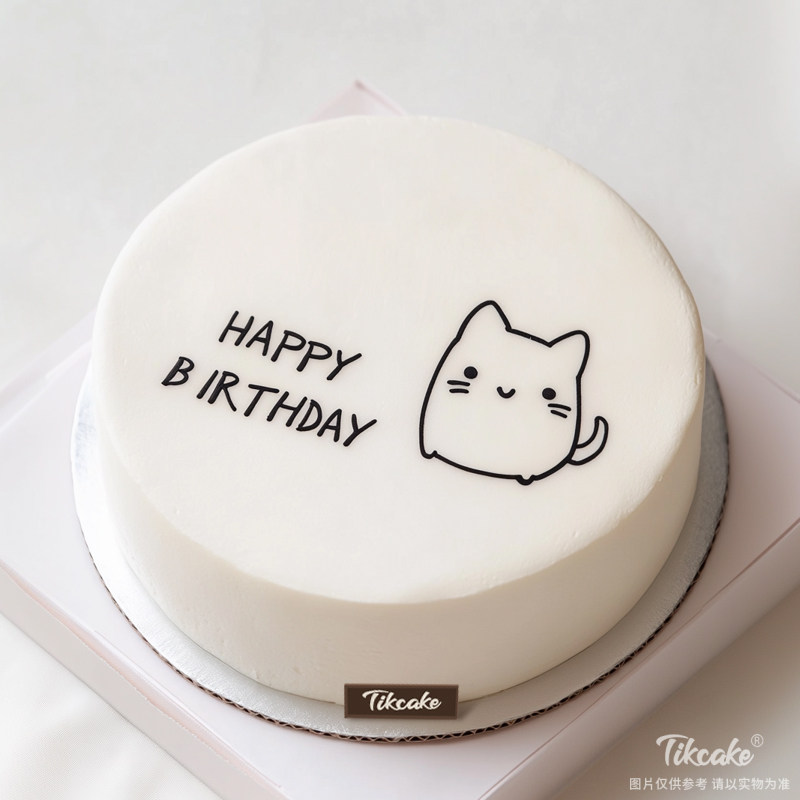 原创可爱小猫主题鲜奶蛋糕
