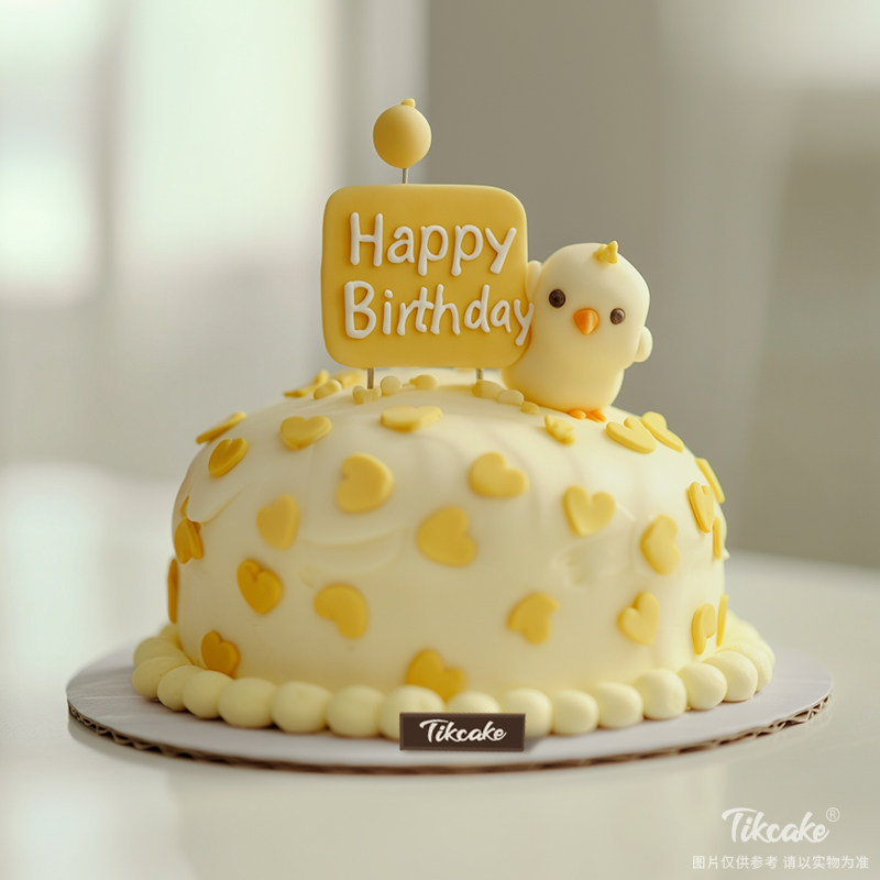 原创十二生肖鸡主题翻糖鲜奶蛋糕