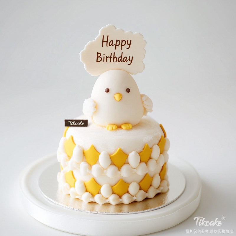 原创十二生肖鸡主题翻糖鲜奶蛋糕（二）