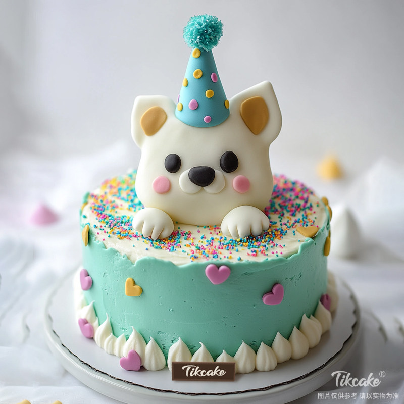 原创十二生肖狗主题翻糖鲜奶蛋糕