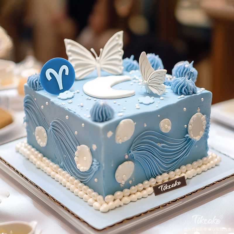 原创白羊座主题方形鲜奶蛋糕（3.21-4.19）