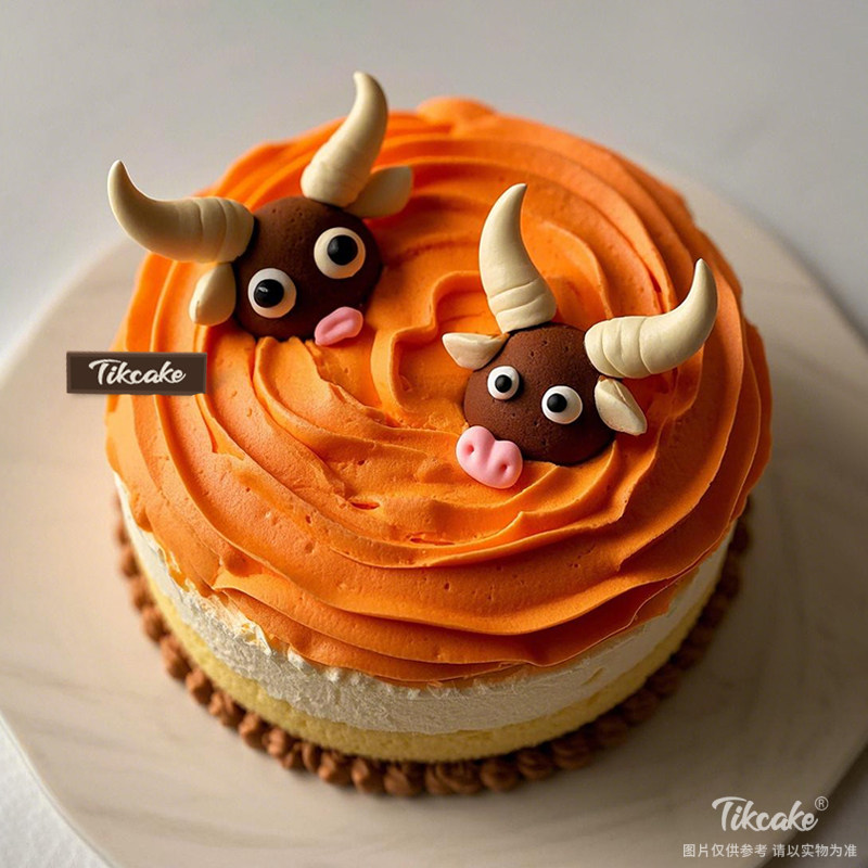 原创金牛座主题翻糖鲜奶蛋糕五（4.20-5.20）