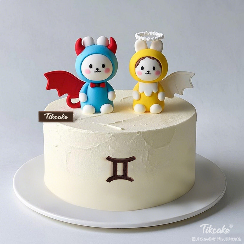 原创双子座主题翻糖鲜奶蛋糕（5.21-6.21）