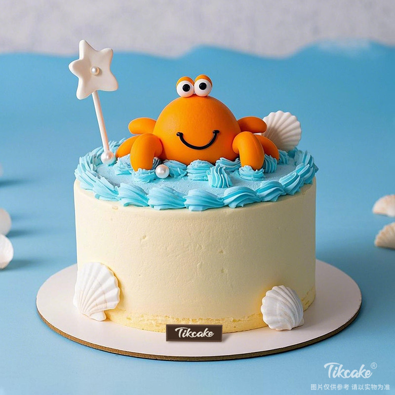 原创巨蟹座主题翻糖鲜奶蛋糕（6.22-7.22）
