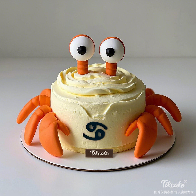 原创巨蟹座主题翻糖鲜奶蛋糕二（6.22-7.22）